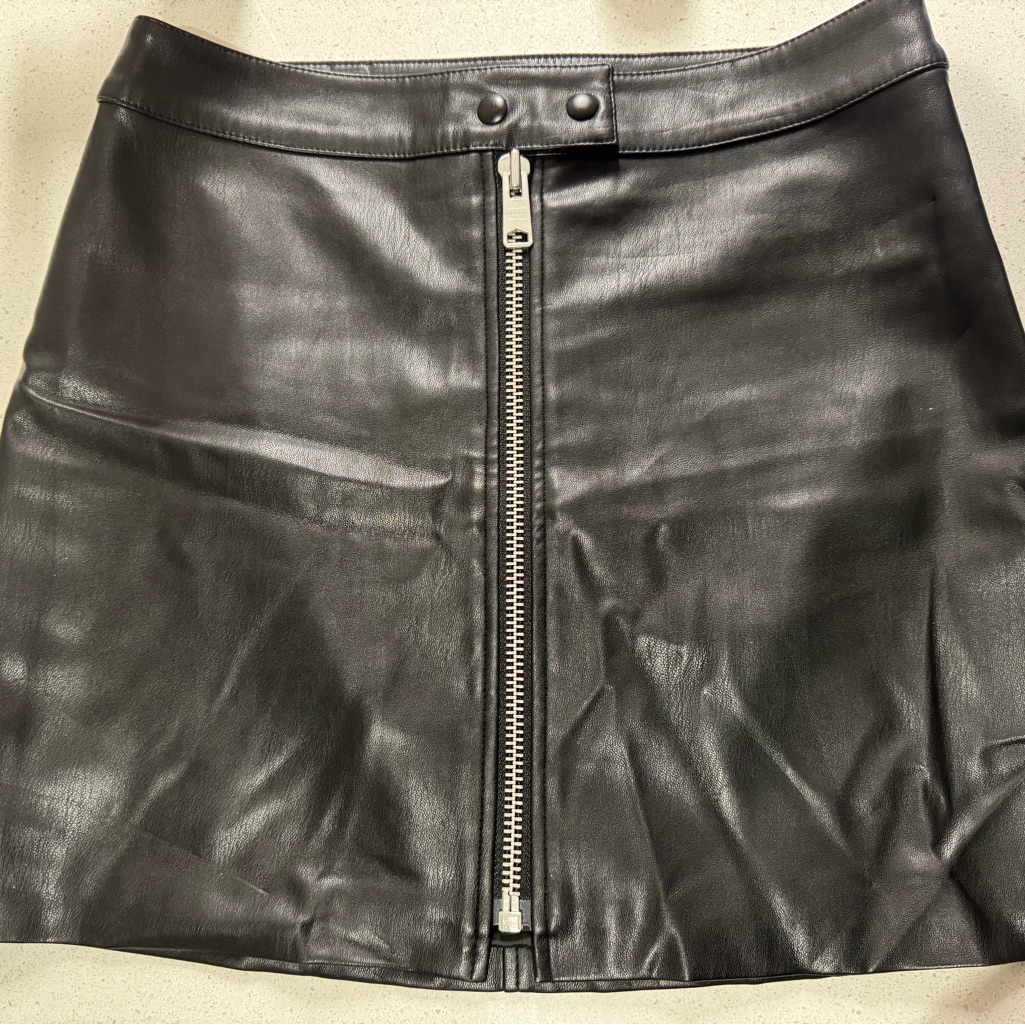 Allsaints Black Leather Mini Skirt Size 4